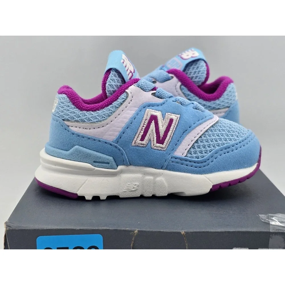 New Balance Toddlers Sz 2M Unisex 997H Bungee‎ Lace Sneaker Blue Purple - NEW